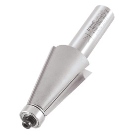 Trend Professional Bevel Cutter, 80-Degree, 1/2 Inch Shank, 26mm Cut Diameter & 35mm Cut Length, Two Bearings, Tungsten Carbide Tipped, 46/103X1/2TC