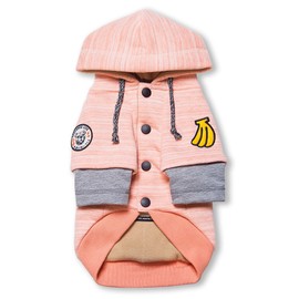 TOUCHDOG 'Hampton Beach' Designer Fashion Ultra-Plush Sand Blasted Pet Dog Hooded Sweater Hoodie, Small, Pink