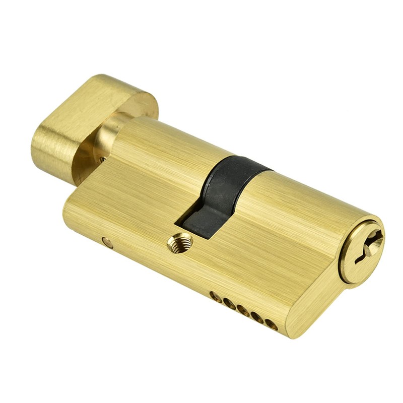 Brass Single Open Lock Cylinder with 3 Keys, 65mm Double