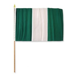 One Dozen Nigeria 12x18in Stick Flags.