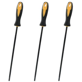 Cjueiom 3Pcs Chainsaw File, 5.2mm (13/64 Inch) Round Sharpening File with Plastic Handle, Chainsaw Sharpener File for Sharpening Chain Saw
