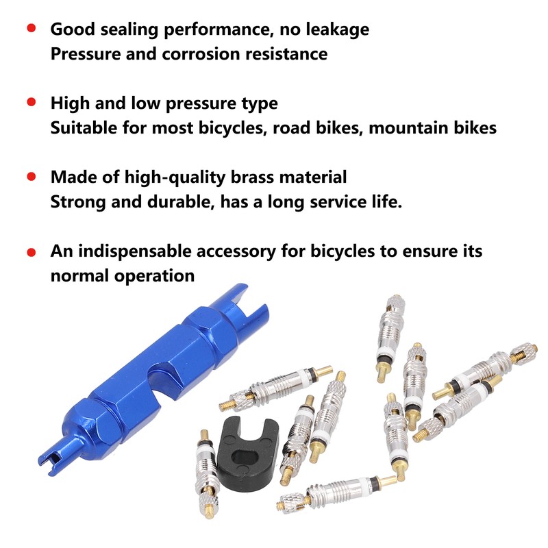 10PCS Bike Valve Core Remover Tool Kit Repair Set French