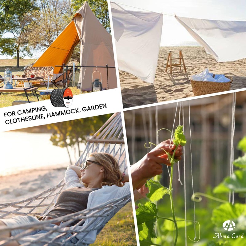Abma Cord Braid Polyester Rope 5mm x 20m Dacron Polyester
