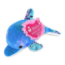 CoTa PLUSH MOTHERS DAY HEART - SPACE SEQUIN PLUSH - 12" DOLPHIN