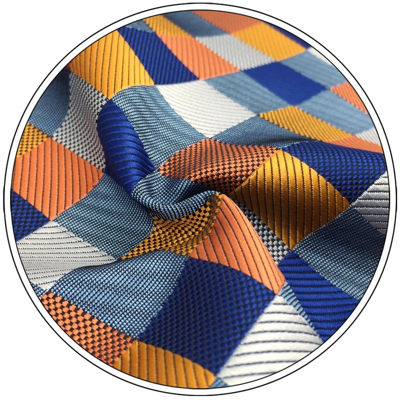SHLAX&WING Men's Floral Pattern Checkered Necktie, Wedding, Silk Check, 3.5"