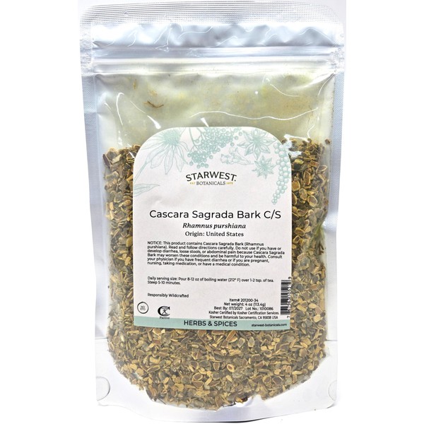 Starwest Botanicals Cascara Sagrada Bark Cut & Sifted - 4