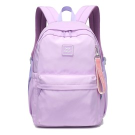Caran·Y Kids Backpack Girls and Boys Classic School Backpack Light Weight Two Size Multi-pocket L-Purple Suitable for ages 6+ and above（Purple）