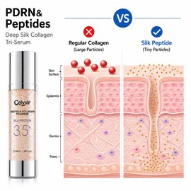 PDRN & Peptides Deep Silk Collagen Tri-Serum | 3.5% Silk Protein, Facial Serum with Retinol, Hydrating & Smoothing Texture | 1.69 fl oz, Vitamin B5, Hyaluronic Acid | K-beauty