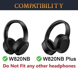 SOULWIT Protein Leather Headband Cover for Edifier W820NB/W820NB Plus Over-Ear Active Noise Cancelling Headphones, Replacement Headband Pad Repair Part