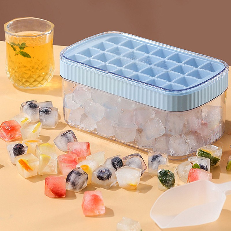 Ice Tray Stackable Large Capacity Household Summer Silicone Blue Ice