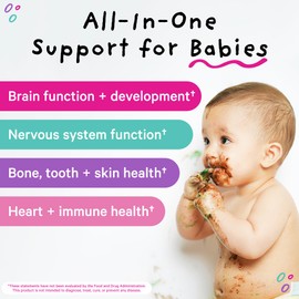 Pink Stork Baby Liquid Multivitamin Drops, Baby & Toddler Vitamin Drops with DHA, Vitamin C, D, B12 and Choline to Support Brain Health and Immune Function - 2 fl oz, 2 Month Supply