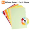 (Pack of 10) Folder Index Dividers A4 Folder Dividers 10