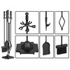 Fire Beauty Fireplace Tools Set 5 Pieces Wrought Iron Fireset