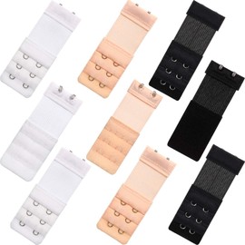 Women's Soft, Comfortable Elastic Bra Extender Bra Extension Strap 2 Hooks 3 Rows Women's Bra Extender Bra Band (Pack of 9), Pack of 9
