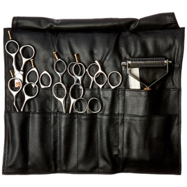 Tamsco Delux e Grooming Set of 10 in Leather Case Leather Case Japanese Stainless Steel Various Shears Sizes Wooden Handle