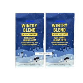 Limted Wintry Blend Medium Dark Roast Ground Coffee trader joe 14oz each,100% Arabica Coffee (Two Bags)
