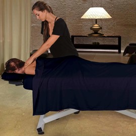 Pack of 10, Premium Microfiber Face Cradle Covers - Ultra Soft Fitted Massage Table Cradle Cover - Spa Table Headrest Protectors (Navy Blue)