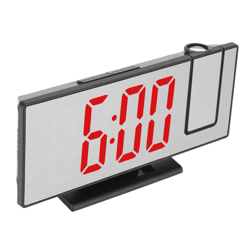 Projection Digital Alarm Clock USB Charging Automatic Dimming LED Mirror