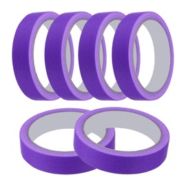MECCANIXITY Masking Tape 0.8 Inch x 21 Yard Painter's Tape Purple Paint Tapes for DIY Crafts Arts Drawing Decoration Labeling Car Painting Artist Teachers, Pack of 6