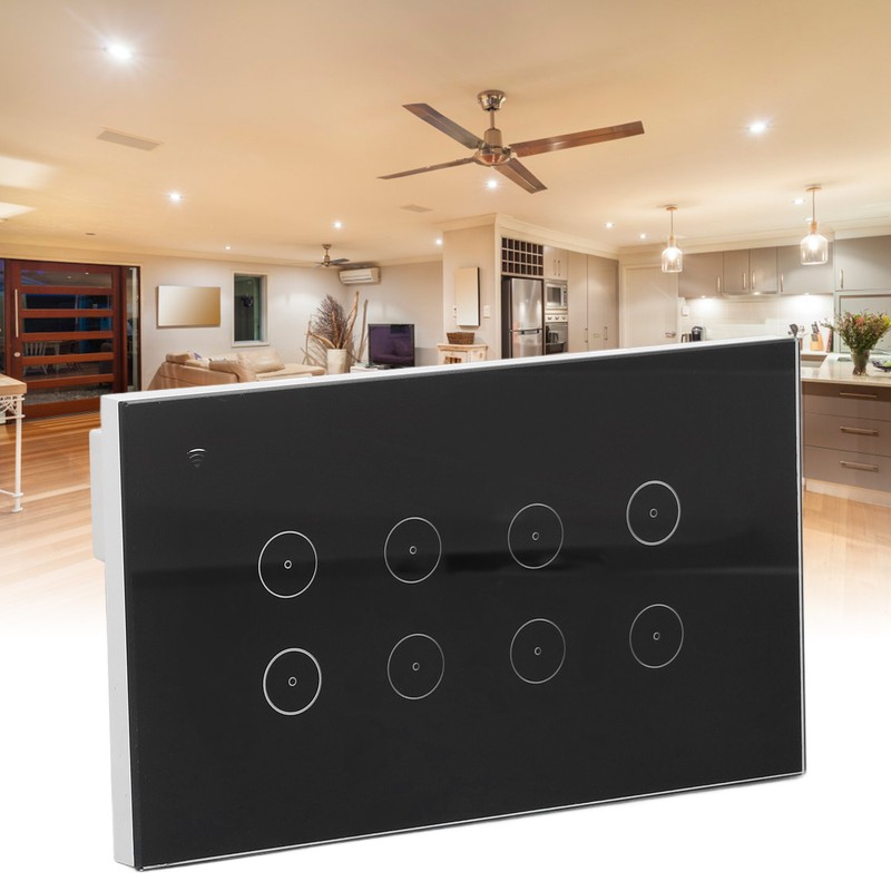 8 Gang Smart Switch WiFi Wall Switch Remote Control Touch