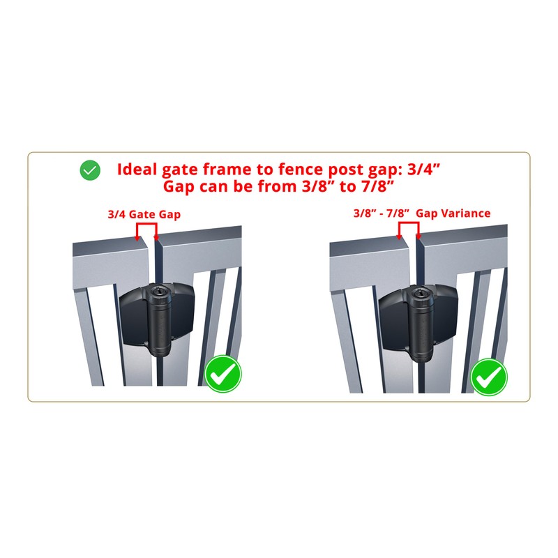 D&D Technologies TCA1S3BTS TruClose Regular Duty Self Closing Gate Hinge,