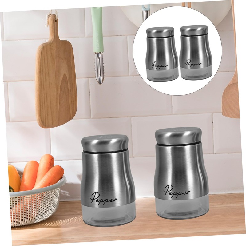iplusmile 2pcs Portable Seasoning Bottles Condiment Containers Stand for Salt