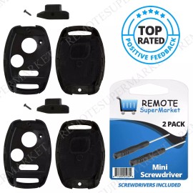 RemoteSuperMarket 2 For 2005 2006 2007 2008 Honda Pilot Keyless Remote Key Fob Uncut Shell Case