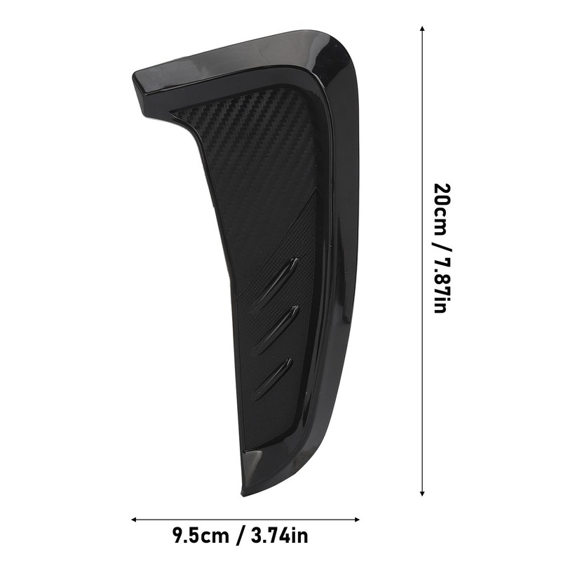 2Pcs Side Mudguard Vent Trim Left Right 20cm Glossy Black