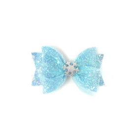 Princess Elsa Inspired Hair Clip Turquoise and Silver Glitter Snowflake World Book Day