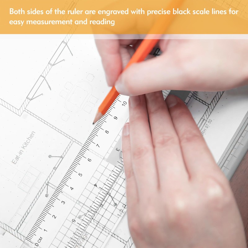 6 Pack Clear Ruler,15cm/6-inch Clear Plastic Ruler, Shatterproof Rulers,Thick Plastic