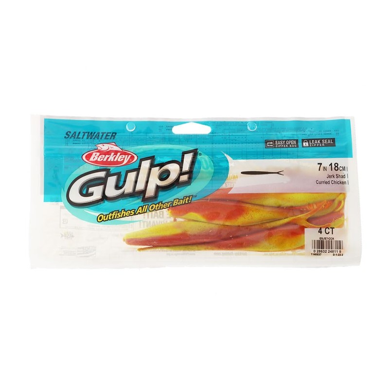 Berkley Gulp Jerk Shad Soft Bait 7in/18cm Curried Chicken