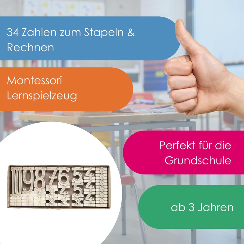 Wissner aktiv lernen R80020.000 Stacking Numbers Starter Kit (11 Pieces)