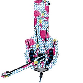 Skinit Decal Skin Compatible with BENGOO G9000 Gaming Headset - Bouffants and Broken Hearts Party Flamingos Design