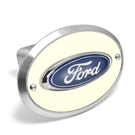 iPick Image Made for Ford 3D Logo Night Glow Luminescent Oval Billet Aluminum 2 inch Tow Hitch Cover
