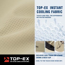 TOP-EX Mens Wide Brim Sun Hat with Neck Protection UPF 50 Cooling Hat for Fishing Hiking Adjustable Foldable Outdoor Cap for Large Heads Light Khaki L/XL