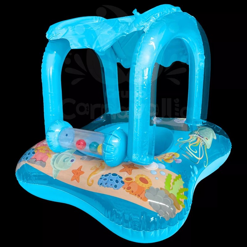 Grupo Carnavallia Salvavidas Inflable Infantil Azul Con Techo Para Bebé
