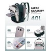 LOVEVOOK Women's Hand Luggage Backpack Large 40L, Dark green, white,
