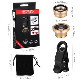 TEHAUX Macro Phone Lens Lens Kit Fisheye Camera Clip on Macro Lens Smartphon Phone Lens Macro Lens for Cell Phone Cell Phone Camera Lens Fish Camera Lens Magnifier Telephone