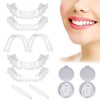 Clip-On Teeth, 2 Pairs of Veneers Dentures Top and Bottom,