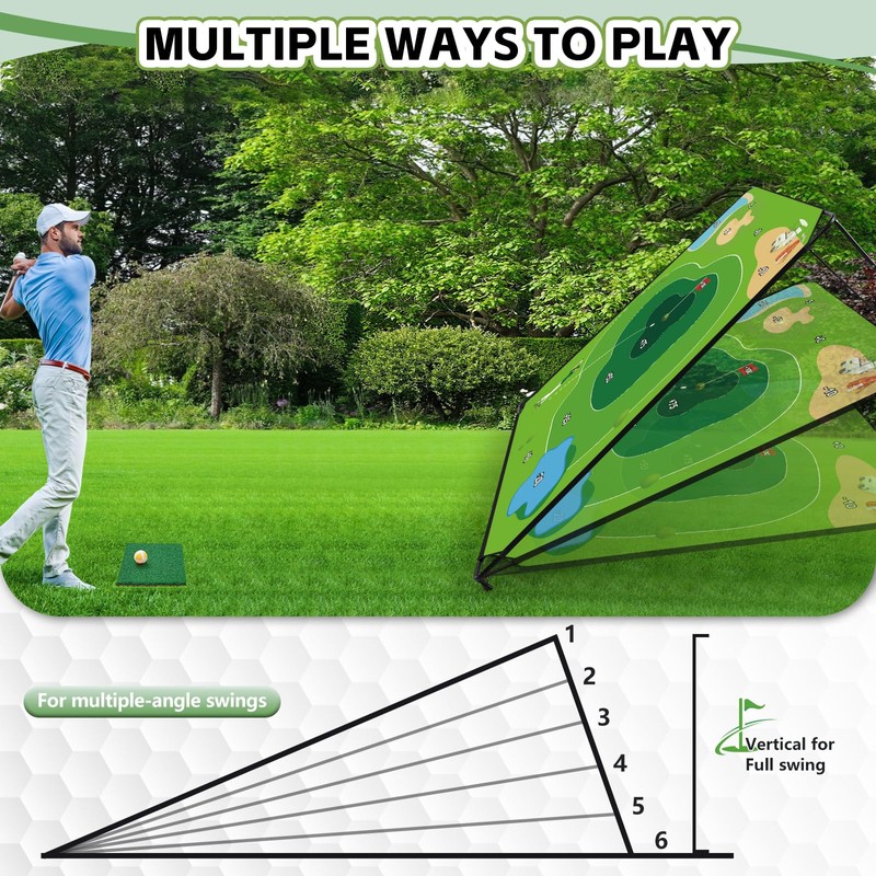 GLUTIA Golf Chipping Game Set, 71"x71" Large Sticky Golf Game,