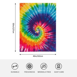 HGOD DESIGNS Tie Dye Throw Blanket Colorful Psychedelic Rainbow Soft Blankets and Throws 100x130cm
