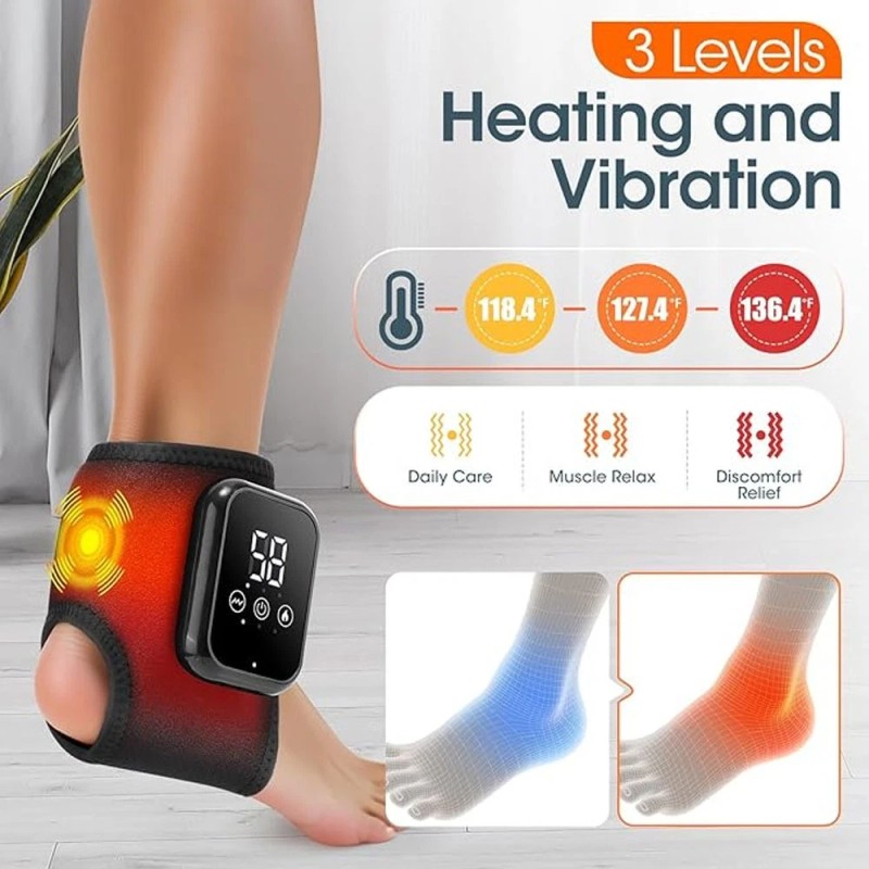 Hailicare Electric Foot Ankle Massager Vibration Infrared Hot Compress Joint