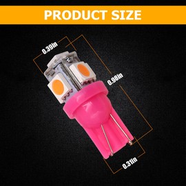 HZEL 20PCS T10 194 Car LED Light Bulb, 5SMD 5050 12V 168 W5W 2825 Vehicle Wedge License Plate Bulb, Automotive Interior Dome Map Door Trunk Courtesy Dash Lamps Accessories, Universal Fit (Pink)