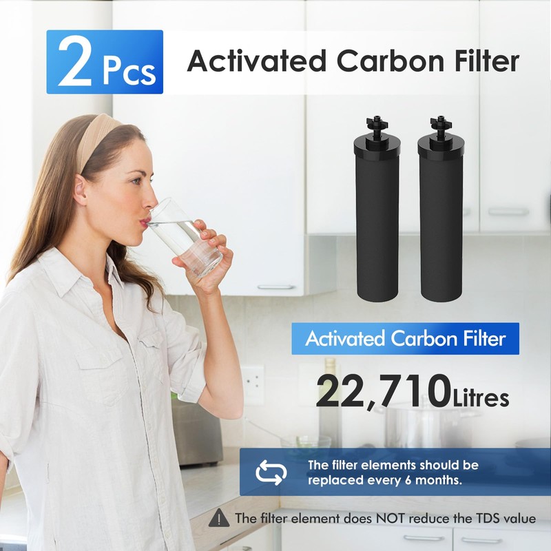 Purewell BB8 Black Purification Elements, Replacement Filters for PB/BB8 Purification