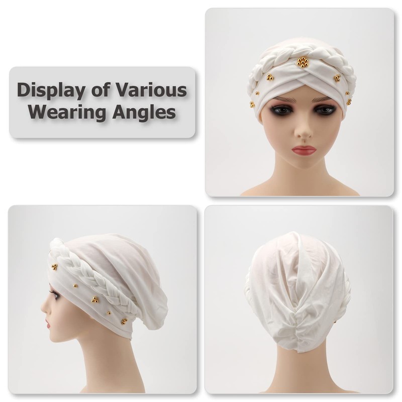 DRESHOW 1 Piece African Women's Turban Braid Headwear Headscarf Chemo