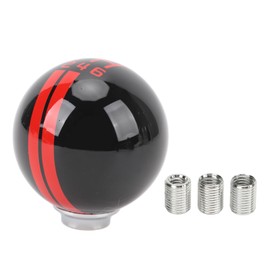 6 Speed Car Racing Gear Shift Knob for Shelby GT500 Style Round Ball Shift Knob with 3 Adapters for Manual Vehicle Black Red