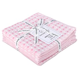Vintage Vista 100% Cotton Dish Cloths (Pack of 6) - Dish Rags for Washing Dishes - Reusable & Highly Absorbent Kitchen Towels - Multipurpose Kitchen Rags - (12" x 12" - Pink Honeycomb)