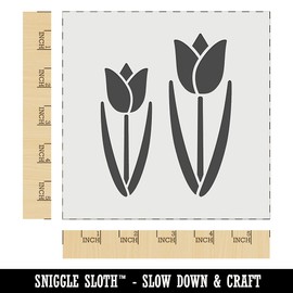 Tulip Pair Wall Cookie DIY Craft Reusable Stencil - 5.5 Inch