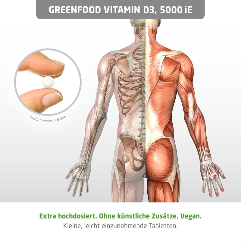 Vitamin D3, extra high dose, 5000 iU - 180 tablets,