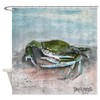 CafePress Blue Crab Acrylic Painting Decorative Fabric Shower Curtain